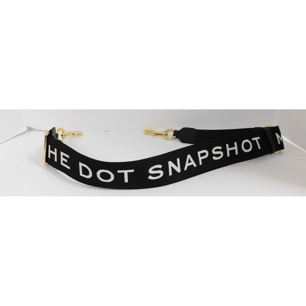 Marc Jacobs The Logo Webbing Dot Snapshot Strap Black/Gold